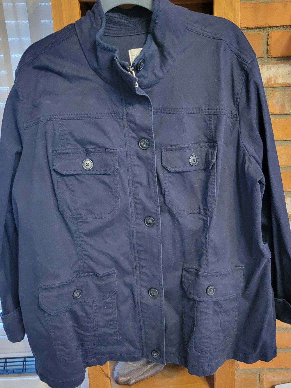 Market & Spruce Navy Blue Cotton Twill Utility Field Jacket 2X